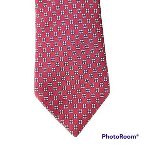 John Henry All Silk Vintage Red Patterned Tie